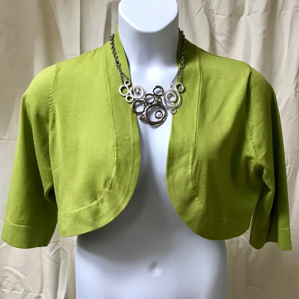 Jessica Howard Lime Green Shrug, Size 16W